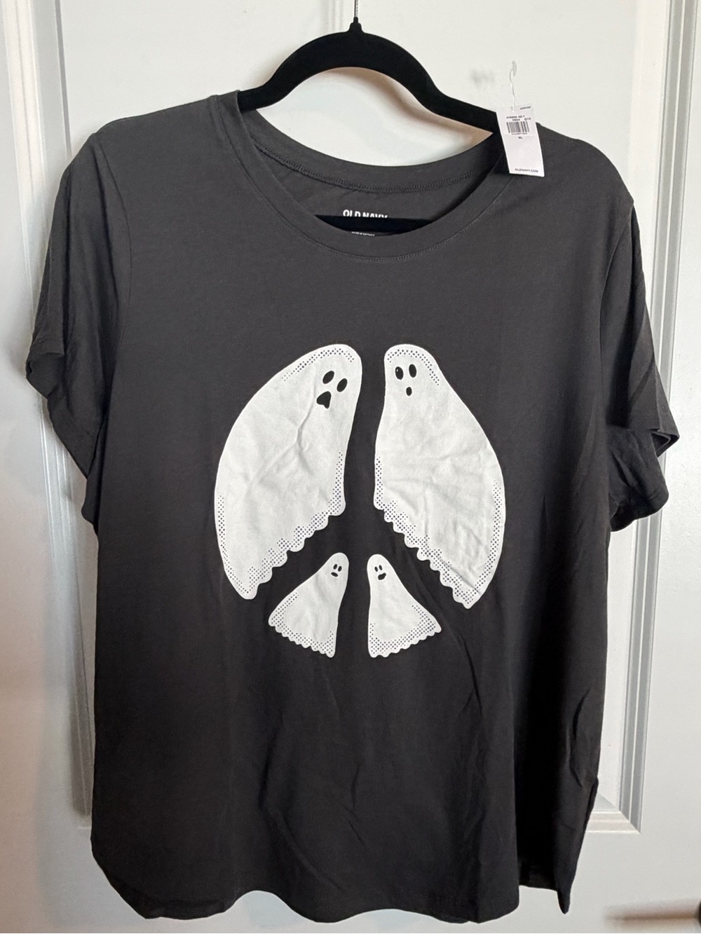 Old Navy Women Halloween Ghost Peace Graphic Tee - XL - NWT
